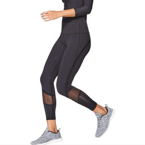 Lululemon Fresh In Mesh Tight (25") Black 9/17 Full On Luon Active Run Women's 6 - Picture 3 of 14